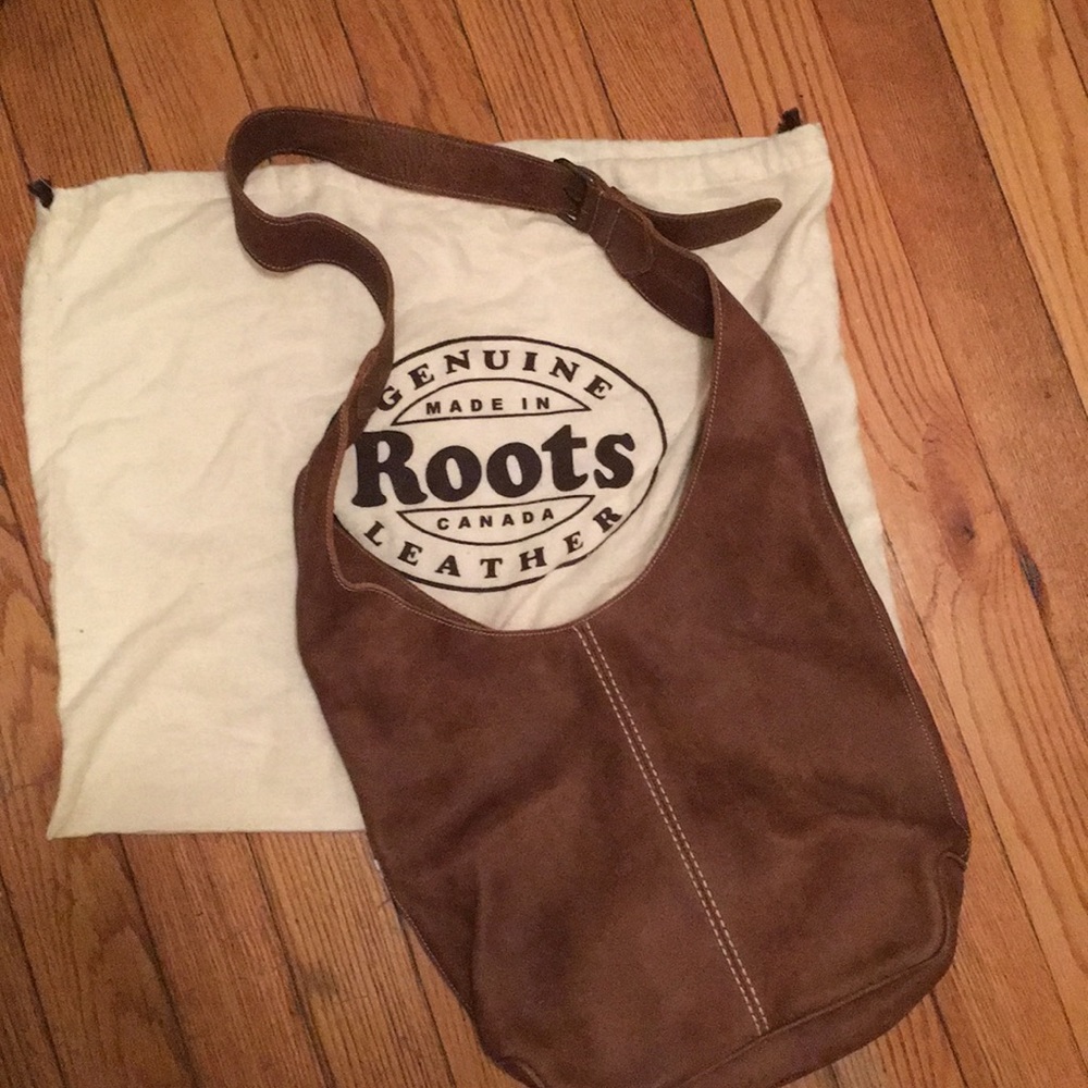 NWOT Roots Genuine Leather Hobo Satchel